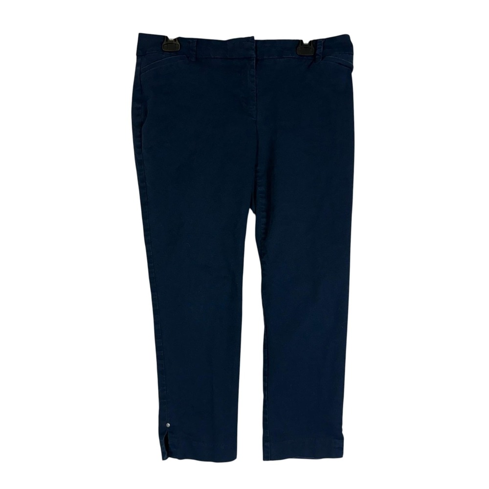 Van Heusen Pants Womens 10 Blue Chino Straight Leg Ankle Dress Stretch Twill